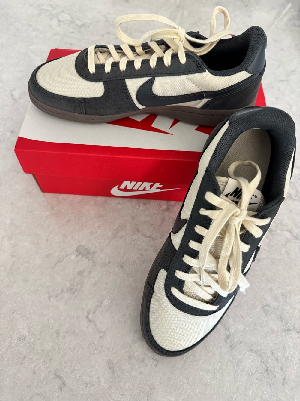 Nike Kids Field General Black and Cream Low-Top Sneakers